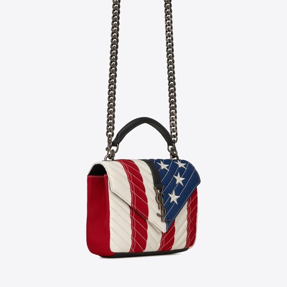 Saint Laurent Medium College Bag in American Flag - Picture 2 of 16